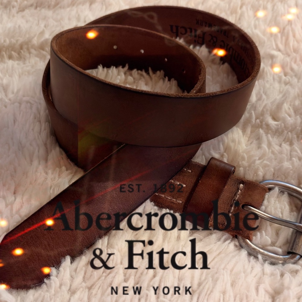 RARE Abercrombie & Fitch Brown Italian Leather Belt size 32 - VERY RARE! - Picture 5 of 8